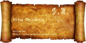 Vrba Melánia névjegykártya