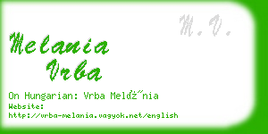 melania vrba business card